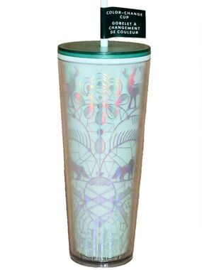 Starbucks 2022 Holiday Color Changing Tumbler Mint Green Deer